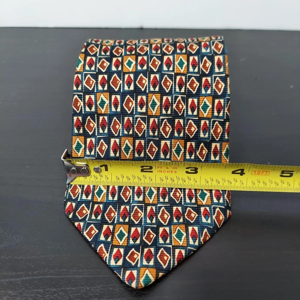 Vintage Brooks Brothers Makers Tie Mens Blue All Silk Geometric Classic‎ USA